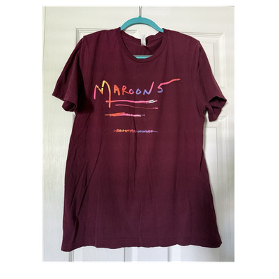 Maroon 5 Beautiful Mistakes Tour Graphic Print Maroon Short Sleeve T-Shirt