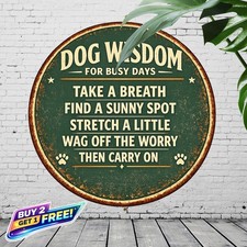 Funny Dog Training How-To Tin Sign Vintage Pet Owner Wall Decor 8x12
