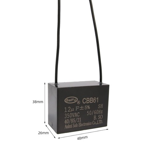 12uf 350V AC Capacitor for Reliable Motor Start-Up - 50/60Hz Performance - Picture 4 of 7