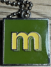 M&Ms Keychain Green M Character Square Logo Pendant Keyring Collectible