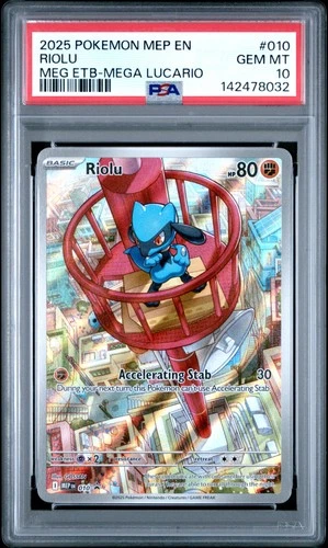 2025 POKEMON MEP EN-ME BLACK STAR PROMO #010 RIOLU PSA 10