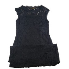 Stanzino Black Lace Sleeveless Dress Elegant Party Cocktail Medium