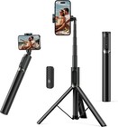 ATUMTEK 1.4m Extendable Selfie Stick Tripod With Wireless Remote Shutter. BLACK
