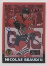 2020-21 O-Pee-Chee Platinum Retro Rainbow Red Rookies Nicolas Beaudin Auto hj3
