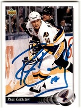 Paul Cavallini 1992-93 Upper Deck Auto #212 IN PERSON St. Louis Blues