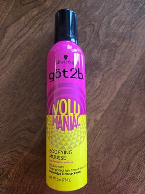 Got2b Volumaniac Bodifying Hair Mousse Medium Hold Dramatic Volume 8oz