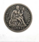 1891 Liberty Seated Silver Dime 10c US Coin You Grade It B7