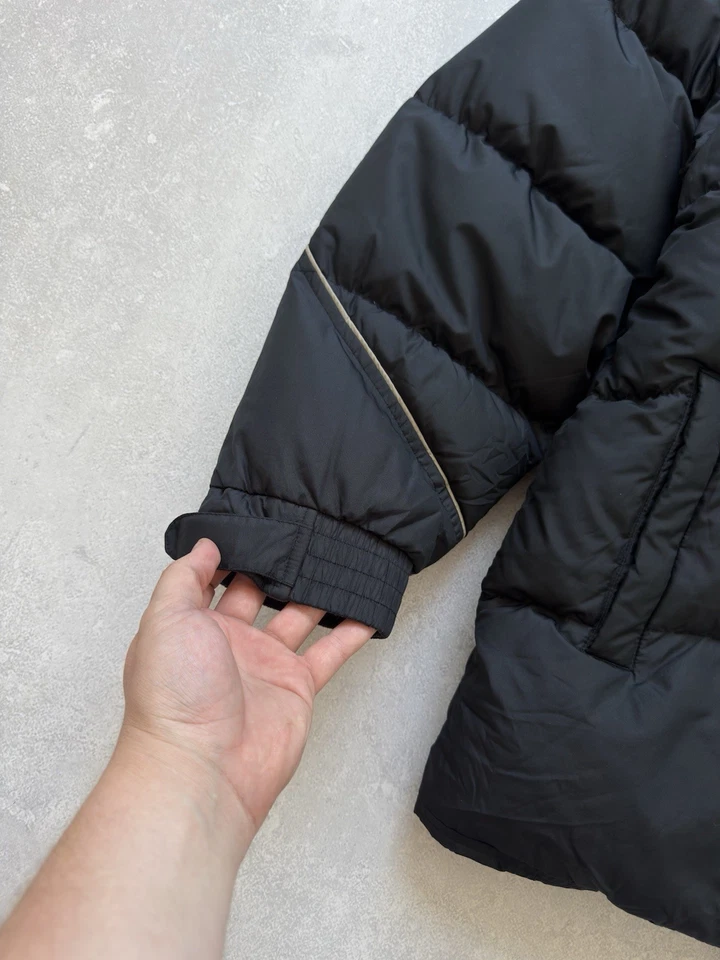 Vintage Nike 00s Puffer Black Down Jacket Fur Hood Warm Swoosh Logo Size S - Image 4 of 4