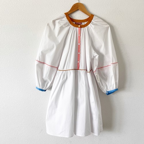 Nuevo con etiquetas Mini Vestido Staud Demi Bordado en Bloques de Color Talla XS - Imagen 2 de 8