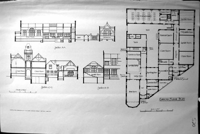 Alter Baumeister 1894 Architektur Erdgrundriss Widnes Technical Scho Victorian
