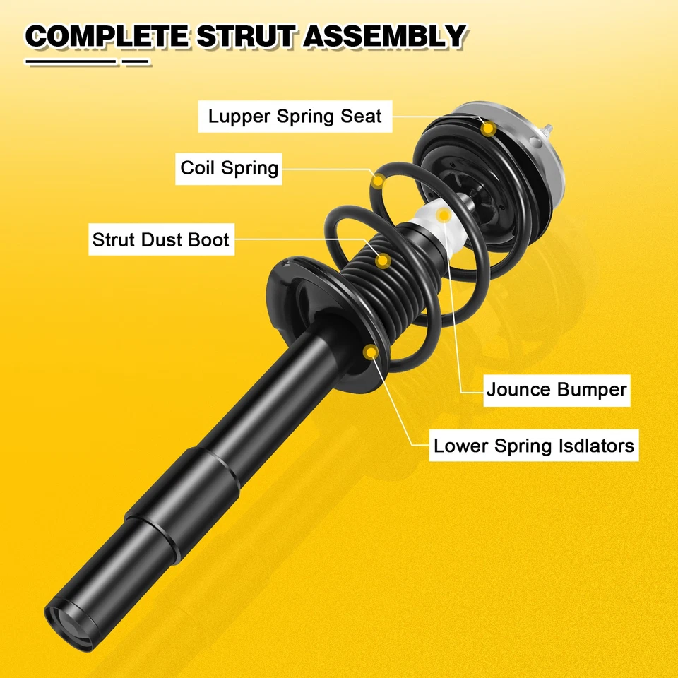 Complete Strut Shocks Assembly w/ Coil Springs For 2004-2006 BMW 525I Front - Image 2 of 4