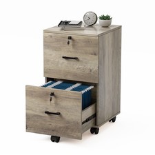 Locking 2-Drawer File Cabinet on Wheels Extension Drawer Slides Printer Stand