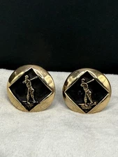 Vintage Baseball Cufflinks Signed Pioneer GoldTone