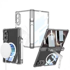 Magnetic Clear PC Hinge protect Stand Full body Case+Glass For Samsung Z Fold 8