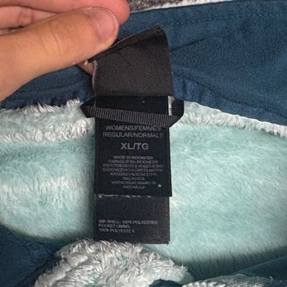 Chaqueta The North Face para mujer XL polar difuso cremallera completa azul aguamarina claro Foto 3 de 4