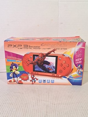 PXP3 MD-2700 Slim Station 16 Bit Portable Handheld Spielekonsole Full Set