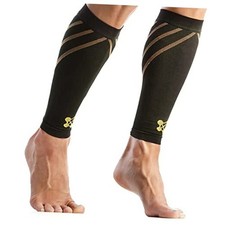 Calf Compression Sleeve for Men  Women, Footless Leg Medium Copper Stripe