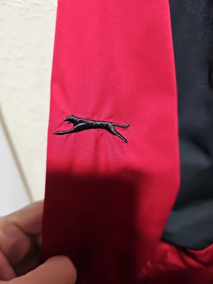 Slazenger Jacket Mens XL Water Wind Resistant Windbreaker Red Black Full Zip - Image 3 of 4