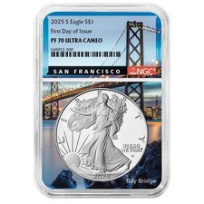 2025-S Proof $1 American Silver Eagle NGC PF70UC FDI San Francisco Core