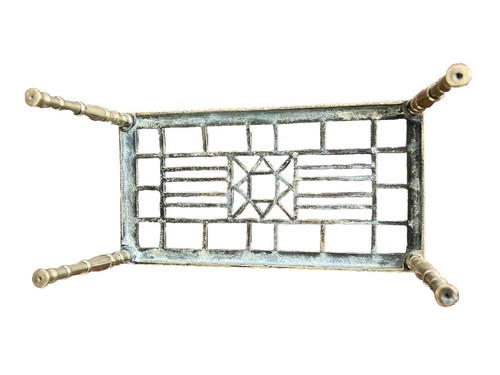 Antique Victorian Brass Fireplace Kettle Trivet, 19th Century - Picture 3 of 4