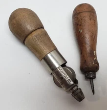 VINTAGE LEATHER TOOL THE AWL FOR ALL C.A. MYERS CO CHICAGO With Needles and 1