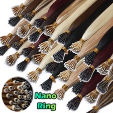 USA CLEARANCE Nano Ring 100 Remy Human Hair Extensions Micro Loop Beads I Tip