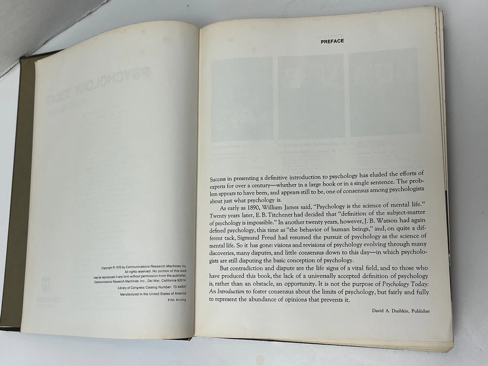 💥1970 Psychology Today An Introduction HC CRM Books College Book 1 Day Ship!👍 - Image 3 of 4