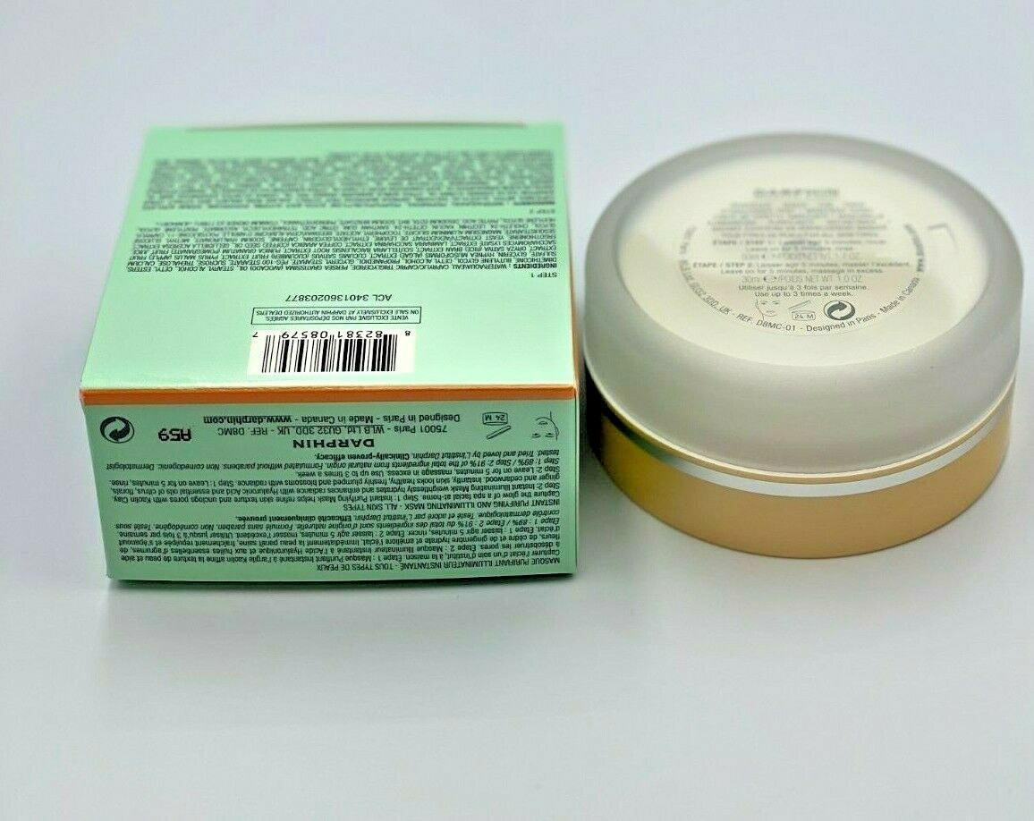 Darphin Instant Purifying & Illuminating Mask New in box 1 oz + Free Shipping