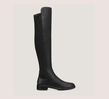$850 STUART WEITZMAN City Bota Sobre la Rodilla CUERO CHUKY NEGRO 6.5 (PB8)