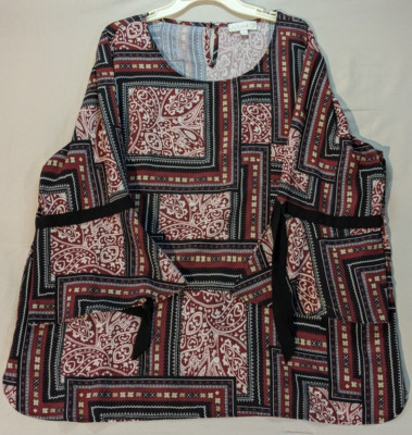 Weekend By Suzanne Betro Womens Dress Top SIZE 3X Long Sleeve