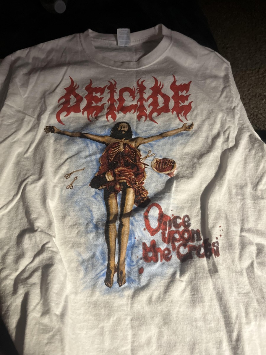 Deicide band Once Upon The Cross white short sleeve T shirt 90s