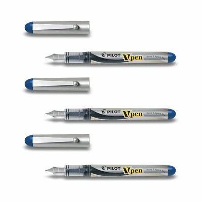 Pilot V-Pen Silver - 3er-Set blau