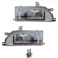 Scheinwerfer Set Rechts & Links H4 FüR Toyota Corolla Compact _E9_ Inkl. Lampen