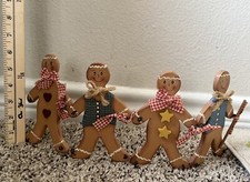 VTG Gingerbread Man set Of 4 Handmade Christmas Decor