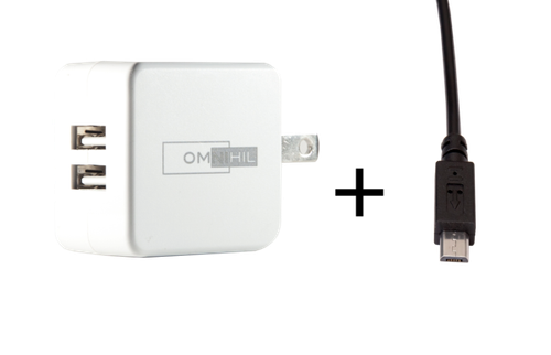 Port Wall Charger+5FT-Micro-USB Cable 