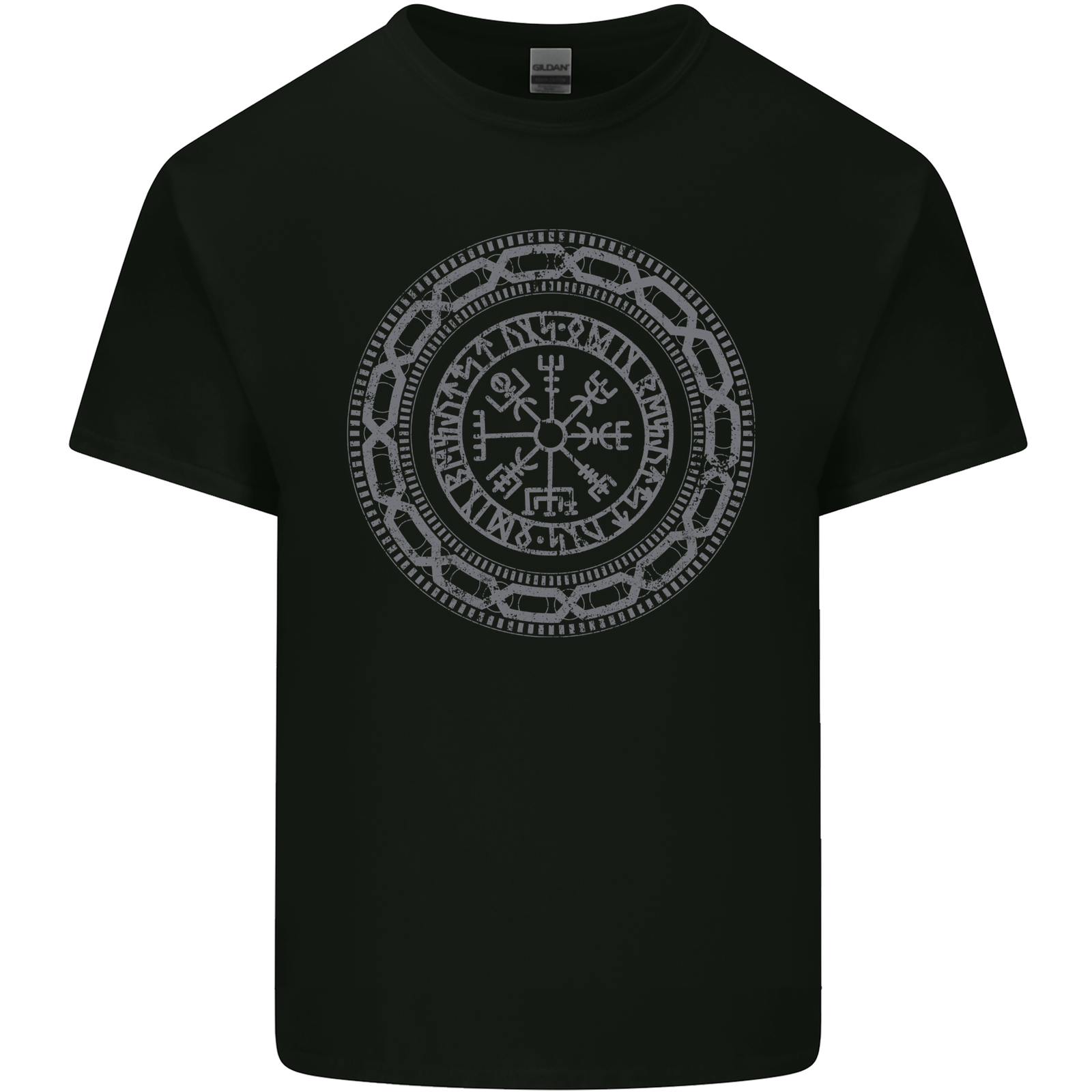 Viking Symbol Vegvisir Grey Gym Mens Cotton T-Shirt Tee Top