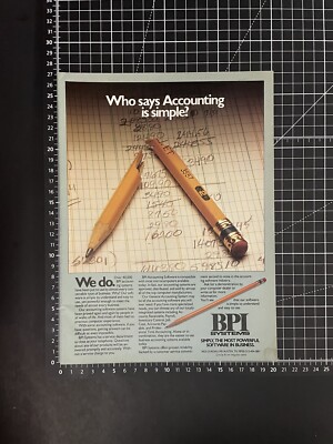 Vintage BPI Systems Print Ad 1982 Software Computing