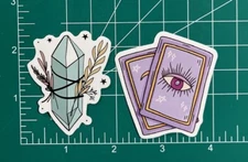 Wiccan Moon Halloween Decal Stickers - With Goddess Pagan - Bottle, Laptop - NEW