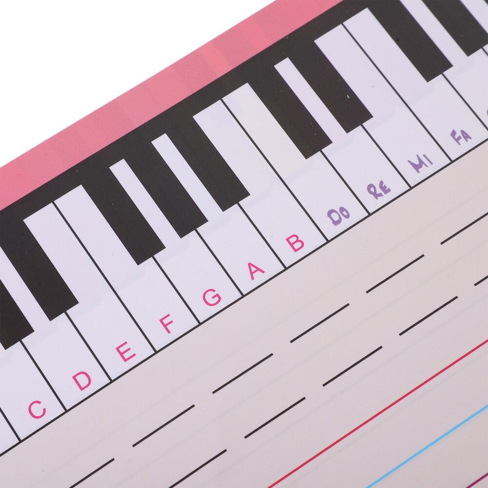 Dry Erase Music Staff Lap Portable Piano Keyboard Whiteboard Note