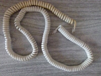 off-white vintage curly telephone cord 4 foot