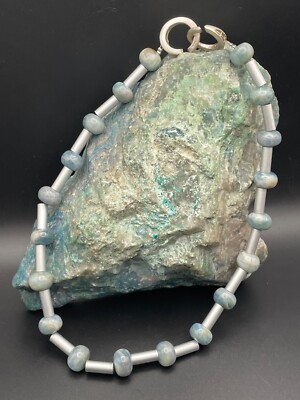 Elegant Necklace with Aquamarine Stones and Sterling Silver