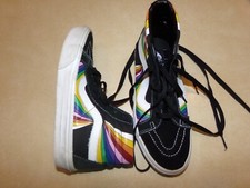 Vans Black  Multi-Color Hi-top Shoes Sneakers Size 5.5 Men 7 Womens
