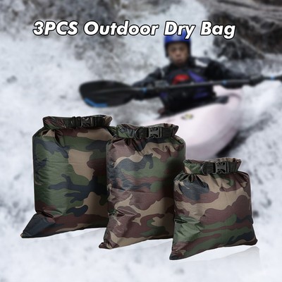 Lixada 3 Pack Waterproof Dry Bag 3L+5L+8L Storage Pouch Bag for Camping Boating