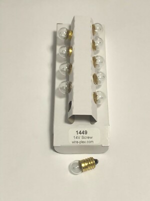 10 pack light bulbs 1449 14 VOLT SCREW BASE for Lionel & American Flyer Trains