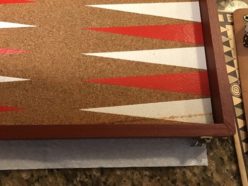 Vintage Crisloid 1.5" Thick Backgammon Brown & White Marble Swirl with Board - Picture 11 of 12