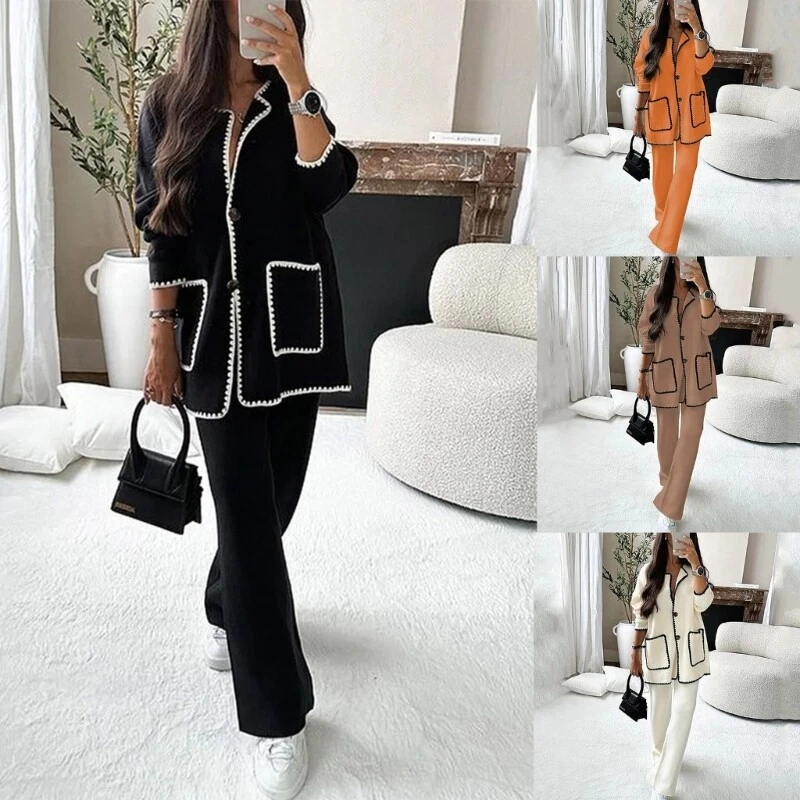 Cardigan coat with top and pants sale