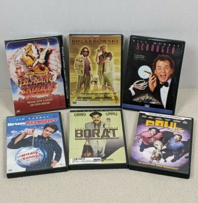 Lot of 6 DVD Movies Classic Comedy Films Borat/Scrooged/Lebowski/Blazing Saddles