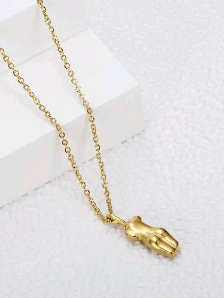 14k Gold filled Necklace "Godess" Woman Frau Körper Kette Surgical Steel  - Bild 2 von 4