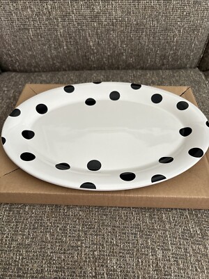 Kate Spade All In Good Taste Deco Dot 14 Inch Oval Serving Platter