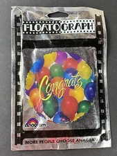 4 New! Vtg 18” Congrats! Foil Helium Balloon Floatograph Anagram